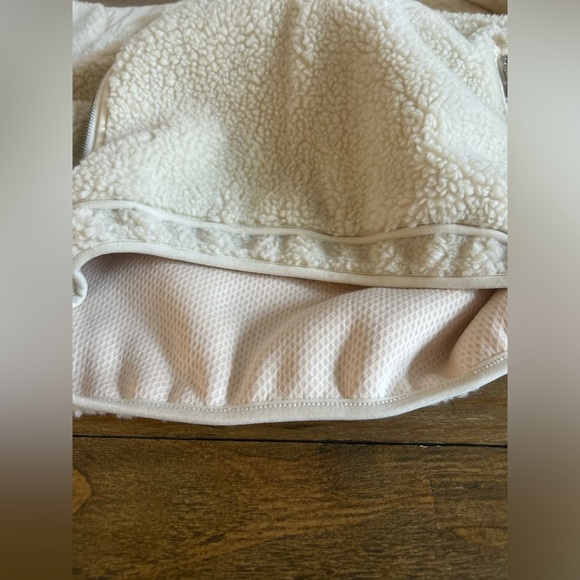 MADEWELL Faux Shearling Half-Zip Pullover Funnelneck  Kangaroo Pocket Warm Sz S - Picture 7 of 12